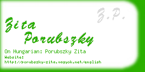 zita porubszky business card